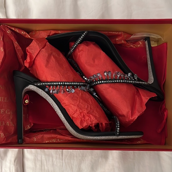 RENE CAOVILLA HIGH HEEL SANDAL CRYSTALS BRAND NEW SZ 38.5 SHOE - Picture 4 of 6